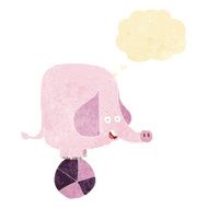 cartoon circus elephant with thought bubble N2