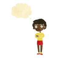 Cartoon Annoyed Woman With Thought Bubble N12
