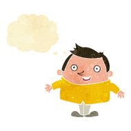 cartoon happy man with thought bubble N37