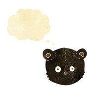 cartoon black bear head with thought bubble N2