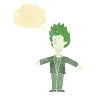 cartoon vampire with thought bubble N15