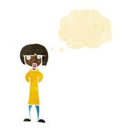 cartoon curious woman with thought bubble N3