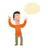 cartoon angry man with thought bubble N10