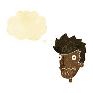 cartoon nervous man with thought bubble N9