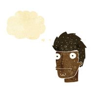 cartoon nervous man with thought bubble N10