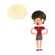 cartoon woman with hands on hips thought bubble N20