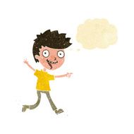 cartoon crazy excited boy with thought bubble N2