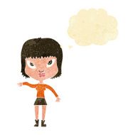 cartoon woman making gesture with thought bubble N2