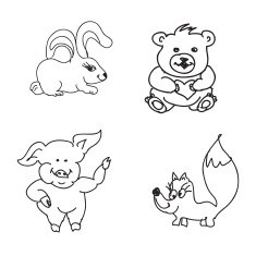 Set of baby animals Doodles