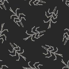 Stick insect doodle seamless pattern background N2