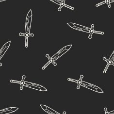 sword doodle seamless pattern background N3