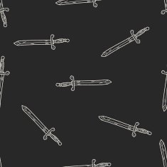sword doodle seamless pattern background N4