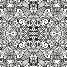 Black and white seamless pattern tribal ethnic ornament Vector geometric N3
