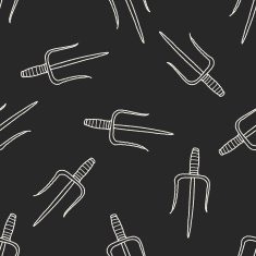 trident doodle seamless pattern background N2