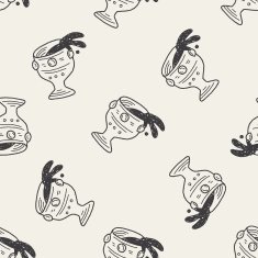 wineglass doodle seamless pattern background