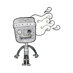 cartoon old robot N2