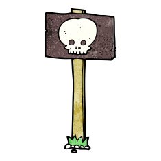 cartoon spooky sign post