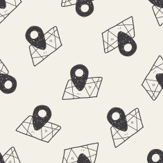 doodle location seamless pattern background N4