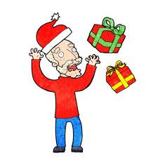 cartoon old man stressing about christmas N2