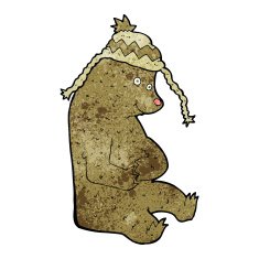 cartoon bear in winter hat N2