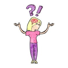 cartoon woman asking question N18