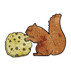 cartoon squirrel with cookie N2