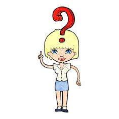 cartoon woman asking question N20