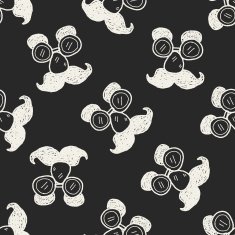 doodle mask seamless pattern background N2