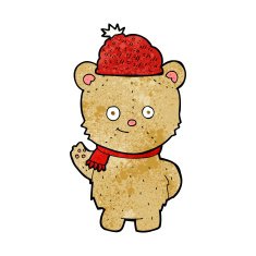 cartoon bear in hat N39