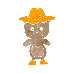 cartoon bear in hat N40
