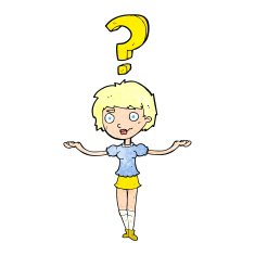 cartoon woman asking question N25
