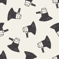 Doodle Megaphone seamless pattern background N5