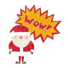 cartoon amazed santa claus