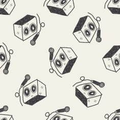 doodle microphone seamless pattern background N4