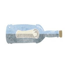 message in a bottle cartoon N4