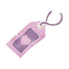 cartoon love heart tag N2