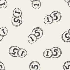 doodle money coin seamless pattern background N2