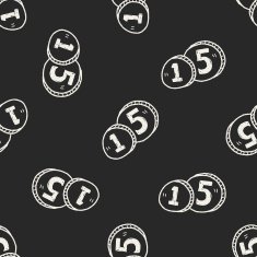 doodle money coin seamless pattern background N4