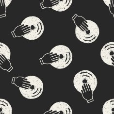 doodle music seamless pattern background N2