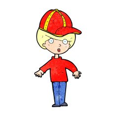 cartoon boy wearing cap N6