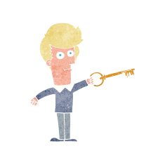 cartoon man with key N4