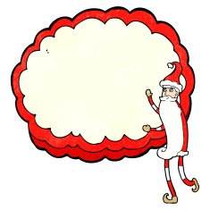 cartoon santa claus with text cloud space N2