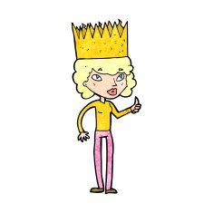 cartoon person wearing crown N30