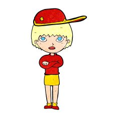 cartoon woman wearing cap N2