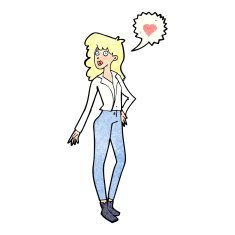 cartoon woman in love N51