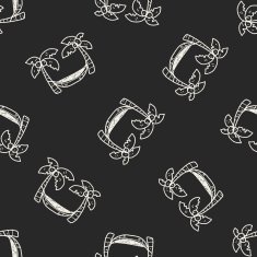 doodle palm bed seamless pattern background