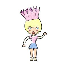 cartoon woman wearing paper crown N4