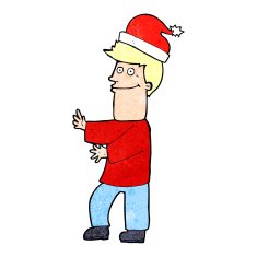 cartoon man ready for christmas N34