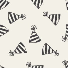 doodle party hats seamless pattern background N3