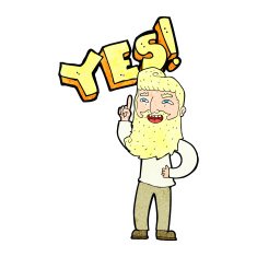 cartoon man shouting YES N2